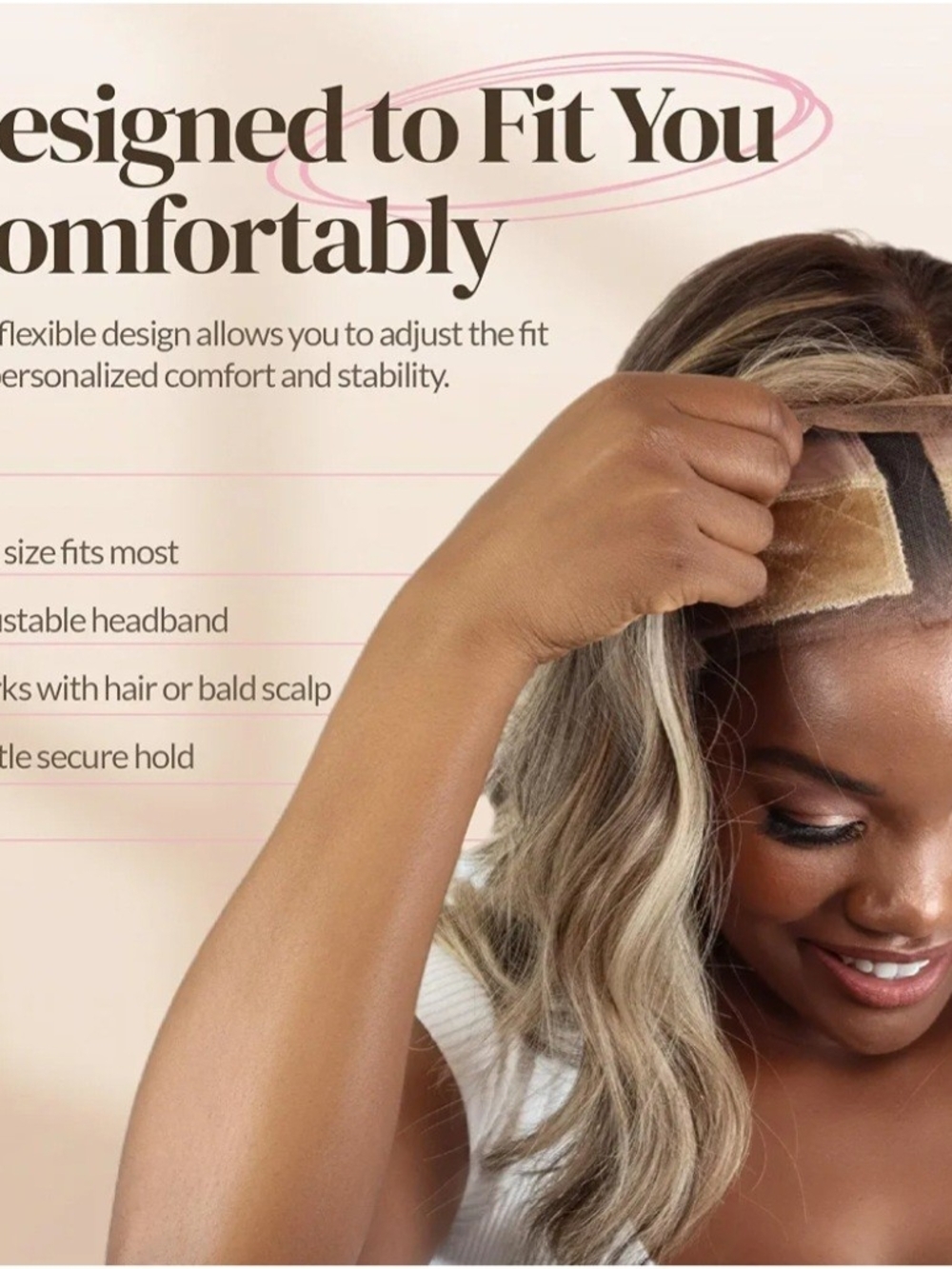 Blonde Headband Wig with Natural Waves - Comfortable Fit